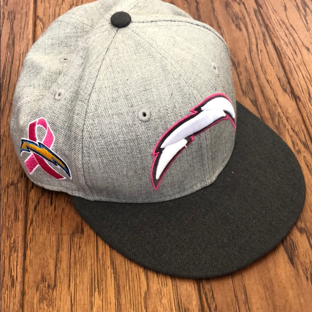 Pink LA Chargers fitted hat